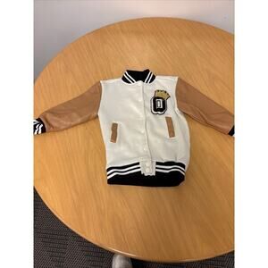 Girls Varsity Jacket 4T Q with crown patch button down pre owned